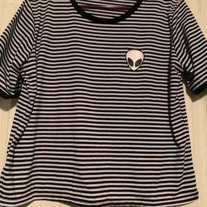 Stripped Alien Crop Top